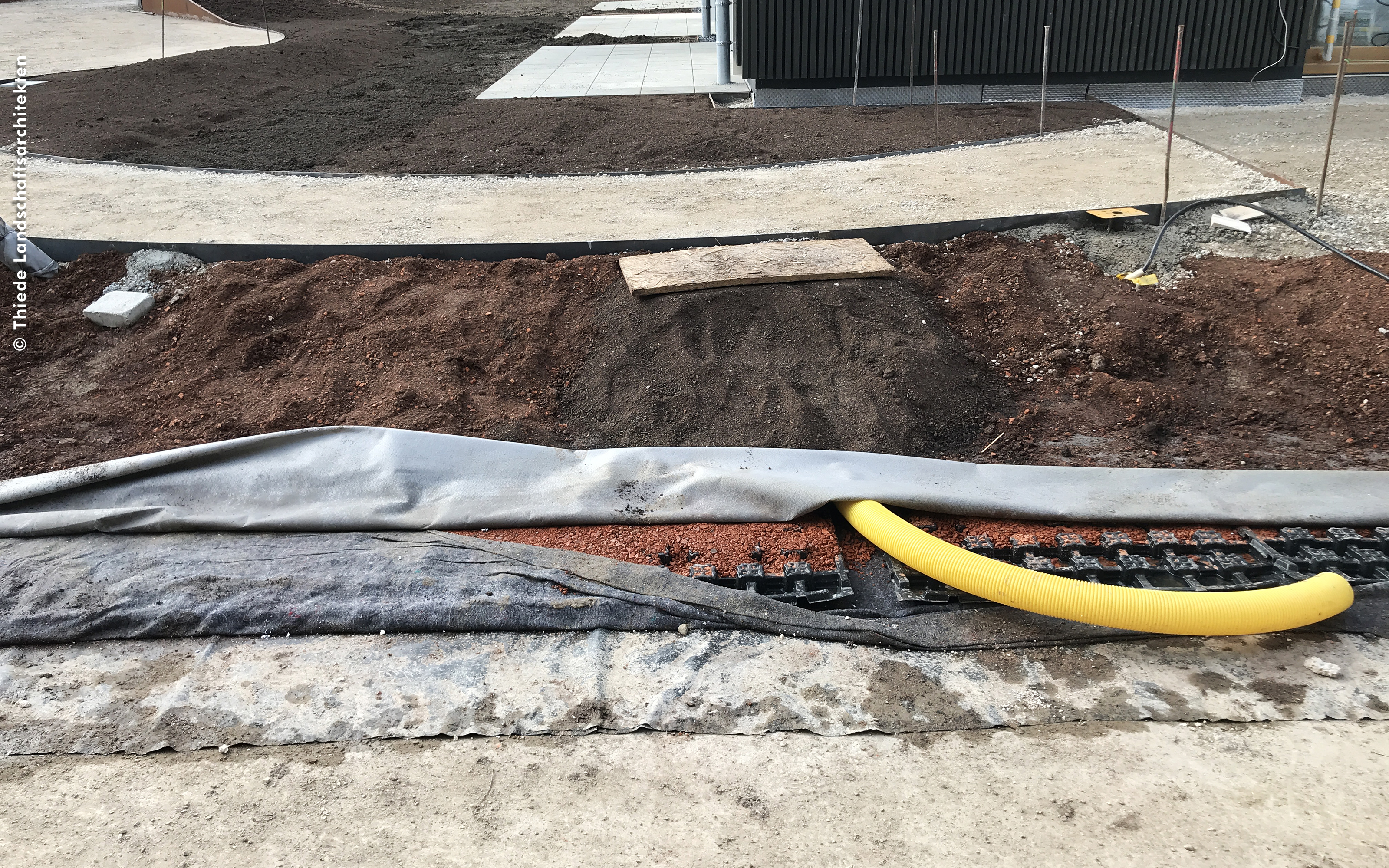 Verlegte Floradrain® FD 60 neo Elemente mit Substrat