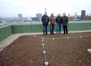 Personen auf einem Dach mit Substrat