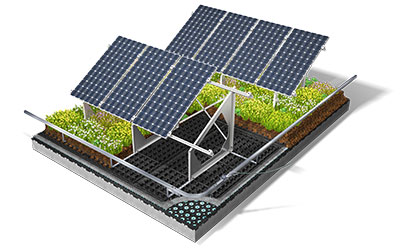 Gründach und Photovoltaik in Südausrichtung