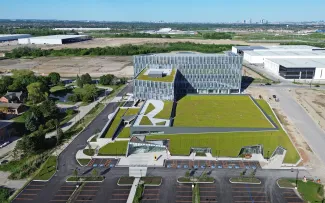 Begrüntes Dach von oben